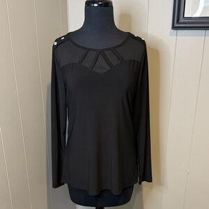 B16 Adele & May Chic Black Sheer Women's Small Blouse